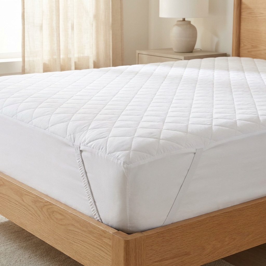 The Trident waterproof protector on a bed